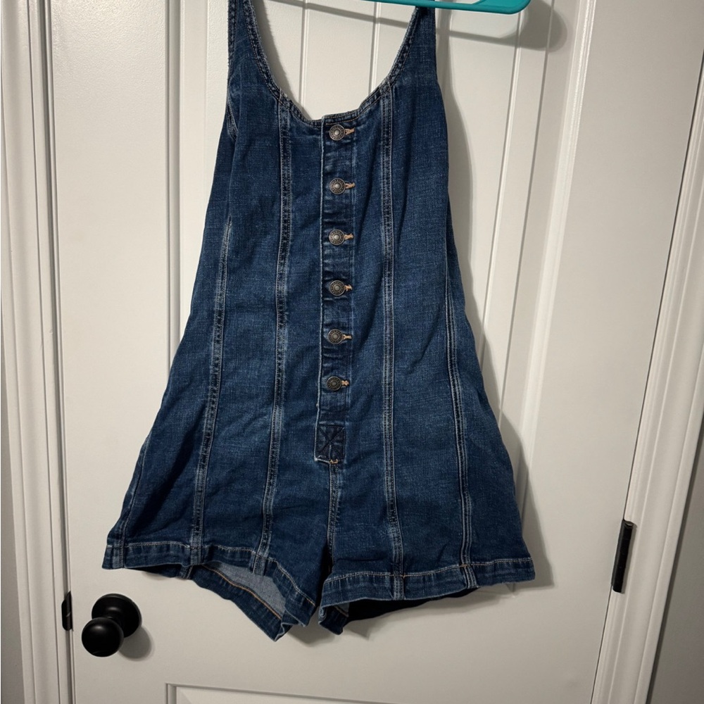American Eagle Outfitters Blue Denim Romper